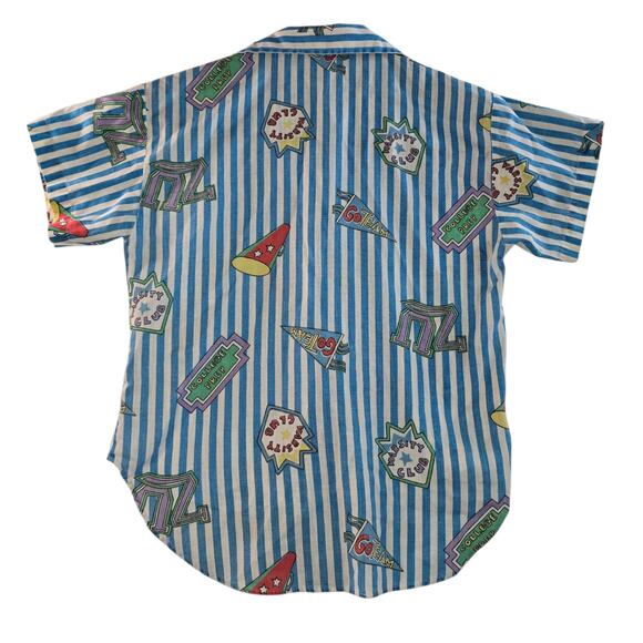 Vintage Fun Connections 80s Kids Short Sleeve Retro Button-Up Size 7 - Picture 2 of 12